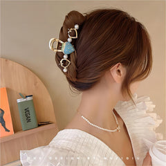 Chic Enamel Strawberry Heart Hair Claw Clip