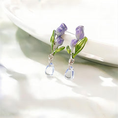 Chic Enamel Tulip Dangle Earrings