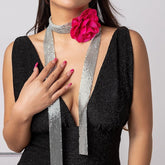 Chic Flower Aluminium Mesh Strip Collar Choker Necklace