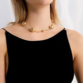 Chic Gold Silver Tone Ball Chain Choker Necklace