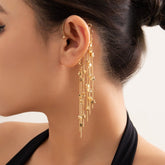 Chic Gold Silver Tone Dangling Star Tassel Ear Wrap Earring