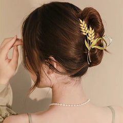 Chic Golden Ears Of Wheat Chignon Claw Clip Hair Clip