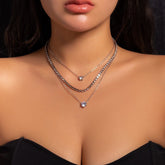 Chic Layered Crystal Necklace Set