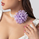 Chic Layered Flower Pearl Chain Collar Choker Necklace