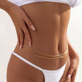 Chic Layered Gold Silver Tone Snake Belly Chain