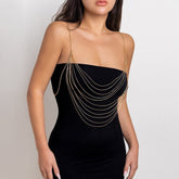 Chic Layered Hollow Backless Cable Chain Tank Top