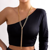 Chic Layered Long Chain Tassel Y Necklace
