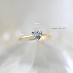 Chic Natural Turquoise Topaz Stone Ring