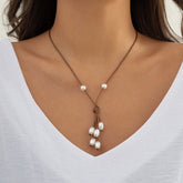 Chic Pearl Tassel Wax Cord Y Necklace
