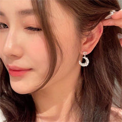 Chic Rhinestone Inlaid Moon Phase Star Heart Dangle Earrings