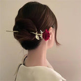 Chic Velvet Rose Chignon Hair Fork Hair Pin