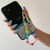 Colorful Beaded Pearl Floral Fruit Butterfly Heart Charm Phone Strap