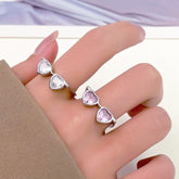 Cute Heart Shape Sunglasses Crystal Love Ring