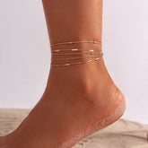 Dainty 5 Pieces Stackable Chain Anklet Set