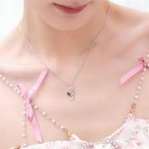Dainty Crystal Butterfly Tulip Necklace