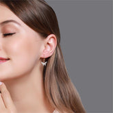 Dainty CZ Inlaid Butterfly Huggie Hoop Earrings