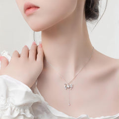 Dainty CZ Inlaid Butterfly Wings Necklace
