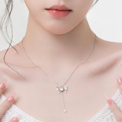 Dainty CZ Inlaid Butterfly Wings Necklace
