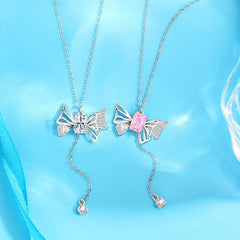 Dainty CZ Inlaid Butterfly Wings Necklace