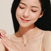 Dainty CZ Inlaid Lock And Key Heart Necklace