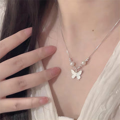 Dainty Silver Filled Butterfly Necklace
