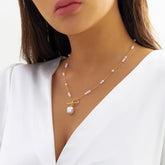 Dainty Toggle Clasp Pearl Chain Choker Necklace