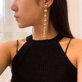 Dangling Steel Ball Chain Earrings