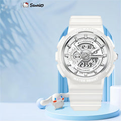 Genuine Sanrio Cinnamoroll Waterproof Multifunction Electronic Dual Display Quartz Watch