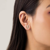 Geometric 12 Pieces Cross Butterfly Chunky Hoop Stud Earrings Set