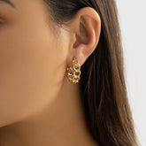 Geometric 12 Pieces Huggie Hoop Earrings Set