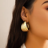Geometric Abstract Pattern Hoop Earrings