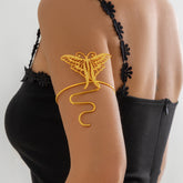Geometric Carved Butterfly Arm Cuff