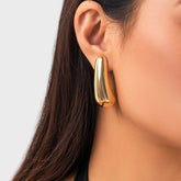 Geometric Gold Silver Tone Metallic Dangle Earrings