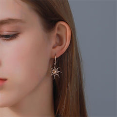 Geometric Star Moon Phase Dangle Earrings