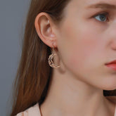 Geometric Star Moon Phase Dangle Earrings