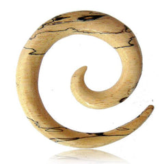 Hand Carved Crocodile Wood Ear Spiral Expander