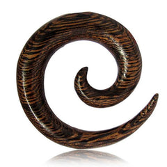 Hand Carved Siamea Wood Ear Spiral Expander