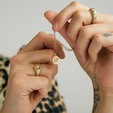 Hand Painted 24K Gold Filled Stainless Steel Arrow Heart Necklace Ring Set