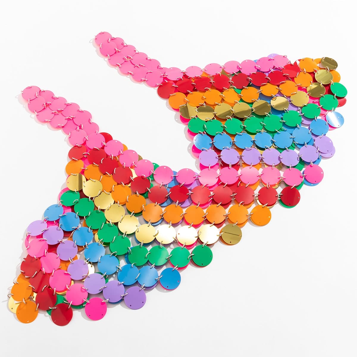 Handmade Rainbow Glitter Sequins Sleeveless Tank Top