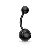 High Polished 316L Surgical Steel Black PVD Belly Button Navel Ring