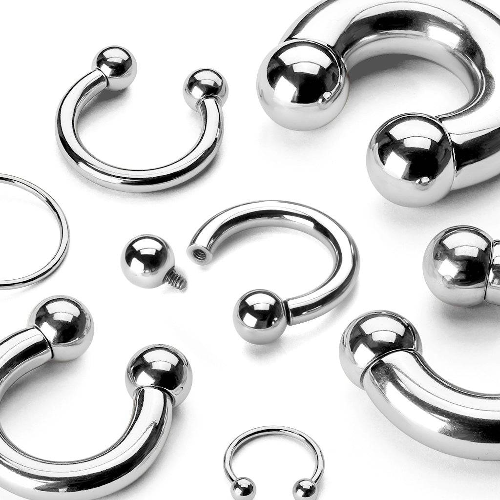 High Polished 316L Surgical Steel Internally Threaded Horseshoe Barbell