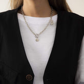 Hip Hop Silver Tone Toggle Clasp First-aid Kit & Bear Pendant Cable Link Chain Necklace