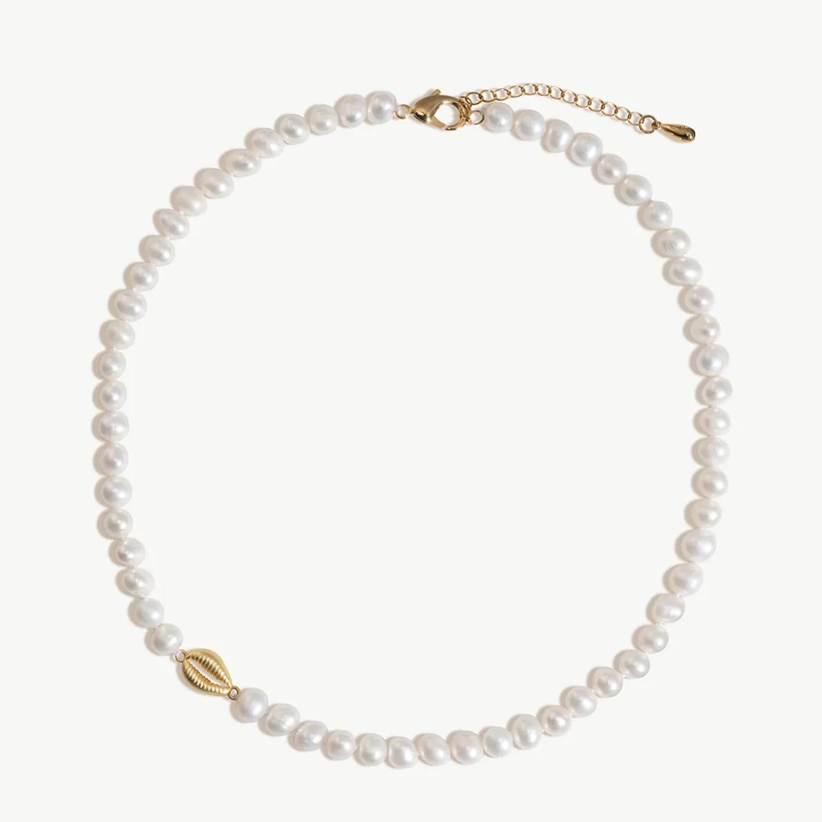 Cowrie Shell Pearl Choker