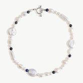 Gemstone Baroque Pearl T-Bar Necklace