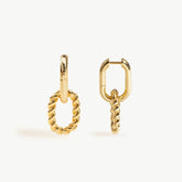 Ovate Drop Hoop Earrings