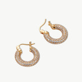 Pave Carabiner Hoop Earrings