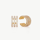 Trizircon Hoop Ear Cuffs