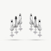 Triple Gemstone Charm Earrings