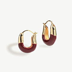 Love in Bloom Red Enamel Hoop Earrings