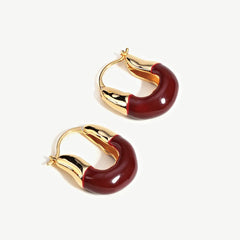 Love in Bloom Red Enamel Hoop Earrings